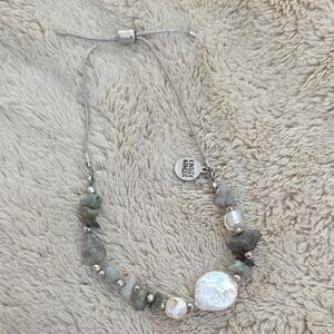 Kinsley Armelle Silver and Gray Stone Bracelet